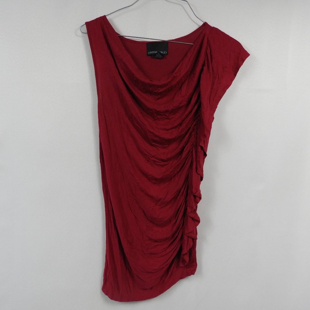 L754 Cynthia Rowley Fuchsia Ruffle Tank